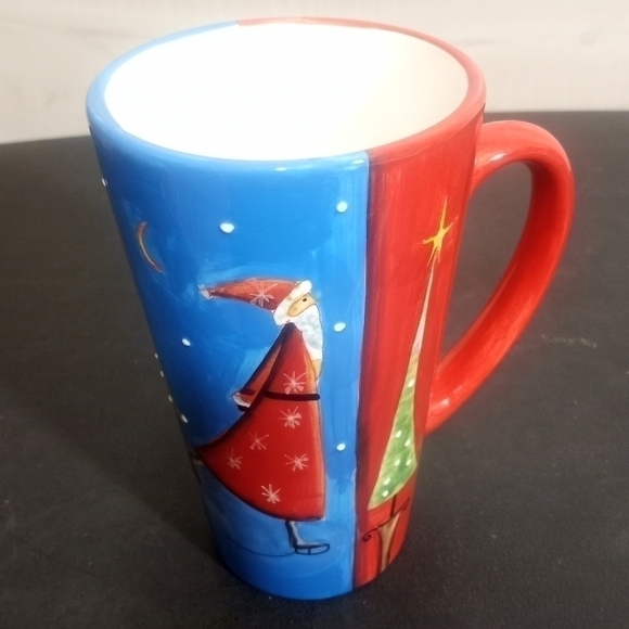 SET of Two Tall Christmas Coffee or Hot Chocolate Mugs 16oz - Picture 8 of 12